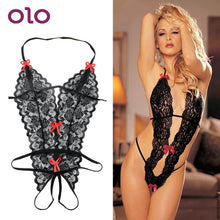 Load image into Gallery viewer, OLO Erotic Lingerie Sexy Costumes Lace Siamese Perspective Three-Point Underwear G-string Sexy Lingerie Adult Products